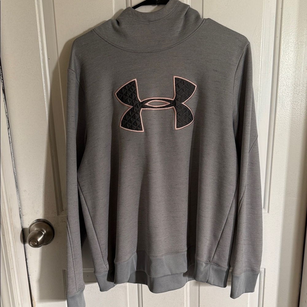 Under Armour Gray Crewneck Sweatshirt with Black & Pink Logo